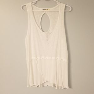 Anthropologie Little Yellow Button Tank